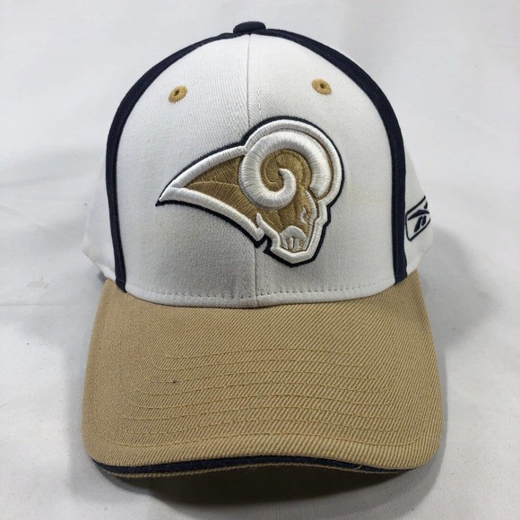 Vintage St. Louis Rams NFL Reebok Football One Size Hat Cap Men's White OSFM - Picture 1 of 11